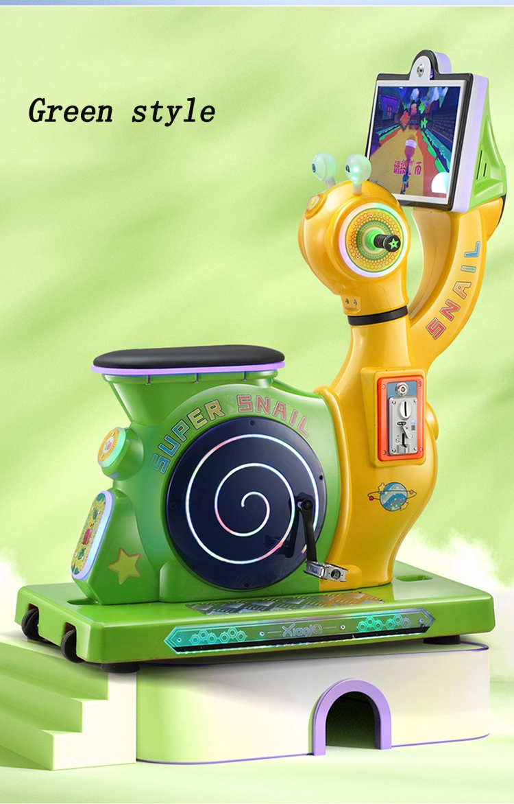 Coin Game Console Snail Cycling Children′s Playground Video Game Equipment Coin Operated Kiddie Rides