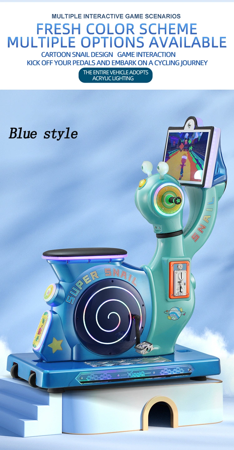 Coin Game Console Snail Cycling Children′s Playground Video Game Equipment Coin Operated Kiddie Rides